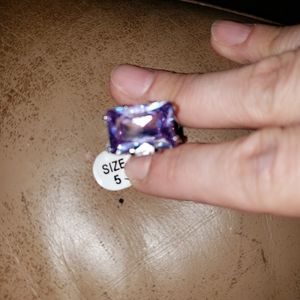 Amethyst stainless steel ring